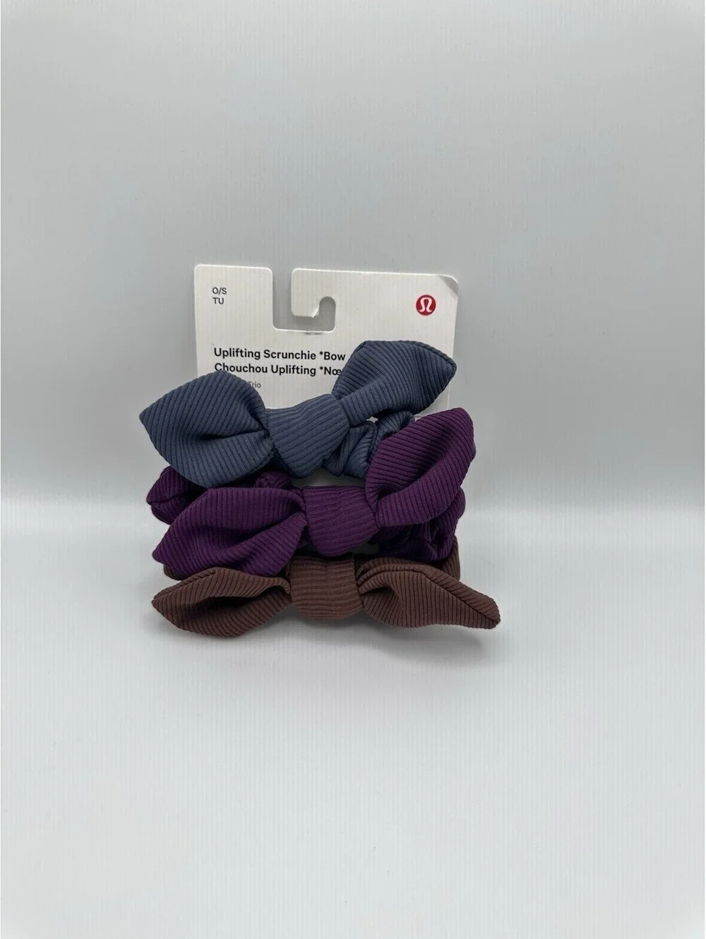 Lululemon Uplifting Bow Scrunchie 3 Pack (Shale Blue/Dramatic Magenta/Java)